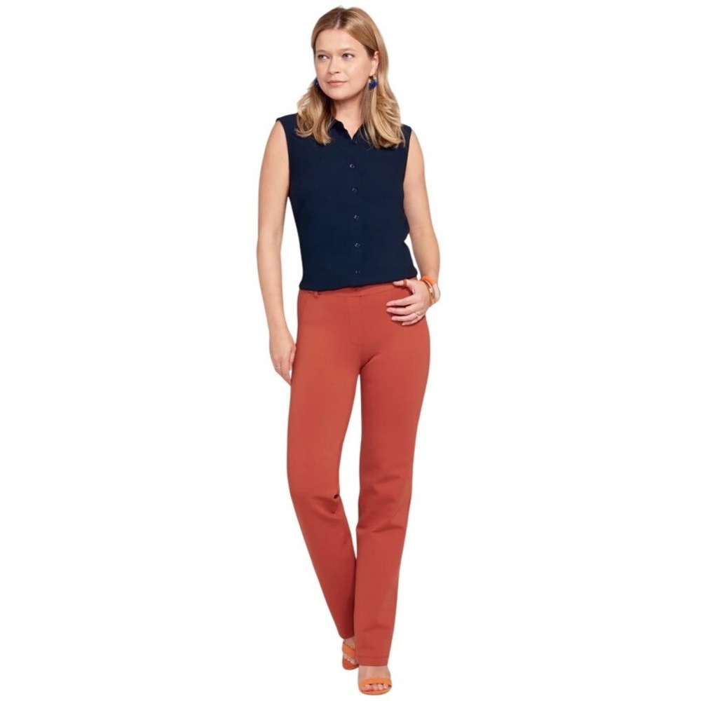 Betabrand Petite Pants Red Stretch Comfort Waist‎ Dressy Casual Size M